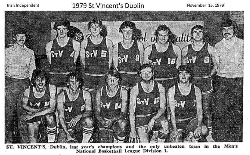 Irish Independent photograph of the 1979 St. Vincent's Dublin team, National League Division I champions