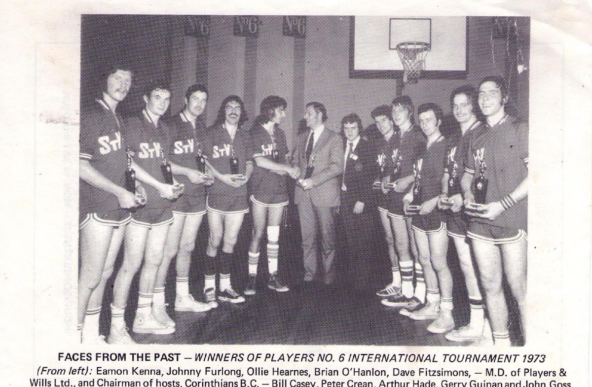 St. Vincent's players receiving awards as winners of the 1973 Players No. 6 International Tournament